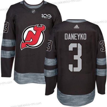 Adidas Miesten New Jersey Devils #3 Ken Daneyko Musta 1917-2017 100th Vuosipäivä Ommeltu NHL Paita