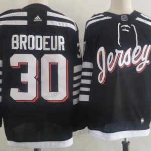 Adidas Miesten New Jersey Devils #30 Martin Brodeur Musta 2021-22 Vaihtopaita Primegreen Aito Pro Pelaaja Vieraspaita Paita