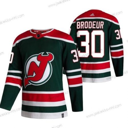 Adidas Miesten New Jersey Devils #30 Martin Brodeur Vihreä 2020-21 Käänteinen Retro Vaihtopaita NHL Paita