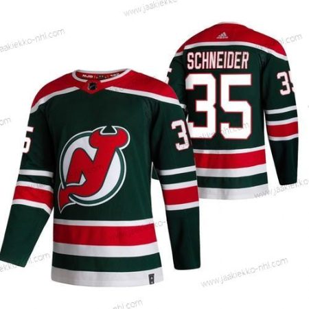 Adidas Miesten New Jersey Devils #35 Corey Schneider Vihreä 2020-21 Käänteinen Retro Vaihtopaita NHL Paita