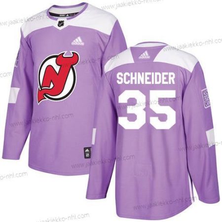 Adidas Miesten New Jersey Devils #35 Cory Schneider Violetti Aito Taistelee syöpää vastaan Ommeltu NHL Paita