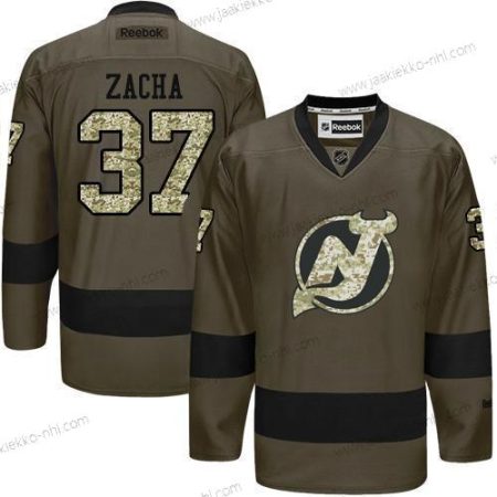 Adidas Miesten New Jersey Devils #37 Pavel Zacha Vihreä Salute to Service Ommeltu NHL Paita Versio 2