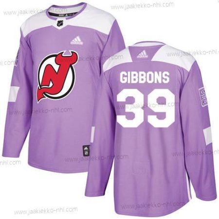 Adidas Miesten New Jersey Devils #39 Brian Gibbons Violetti Aito Taistelee syöpää vastaan Ommeltu NHL Paita