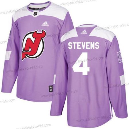 Adidas Miesten New Jersey Devils #4 Scott Stevens Violetti Aito Taistelee syöpää vastaan Ommeltu NHL Paita