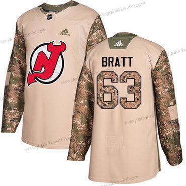 Adidas Miesten New Jersey Devils #63 Jesper Bratt Maastokuvio Aito 2017 Veterans Day Ommeltu NHL Paita