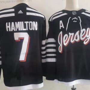 Adidas Miesten New Jersey Devils #7 Dougie Hamilton Musta 2021-22 Vaihtopaita Primegreen Aito Pro Pelaaja Vieraspaita Paita