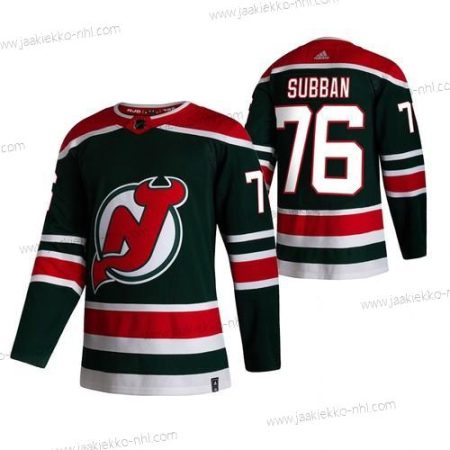 Adidas Miesten New Jersey Devils #76 P.K. Subban Vihreä 2020-21 Käänteinen Retro Vaihtopaita NHL Paita