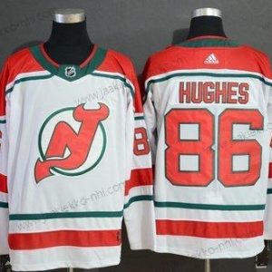 Adidas Miesten New Jersey Devils 86 Jack Hughes Valkoinen Paita