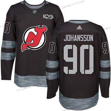 Adidas Miesten New Jersey Devils #90 Marcus Johansson Musta 1917-2017 100th Vuosipäivä Ommeltu NHL Paita