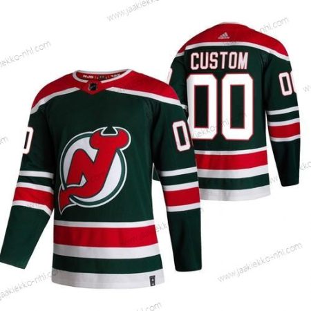 Adidas Miesten New Jersey Devils Mukautettu Vihreä 2020-21 Käänteinen Retro Vaihtopaita NHL Paita