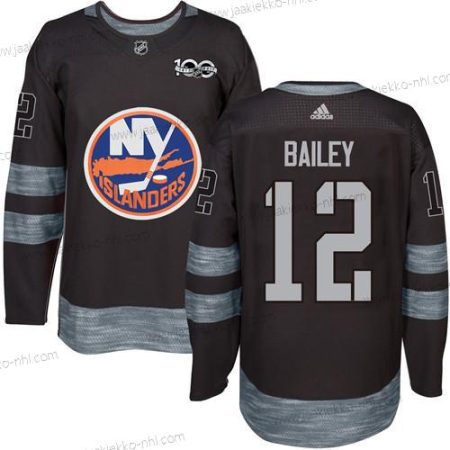 Adidas Miesten New York Islanders #12 Josh Bailey Musta 1917-2017 100th Vuosipäivä Ommeltu NHL Paita