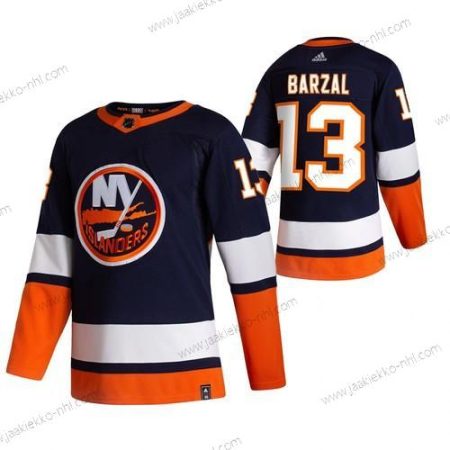 Adidas Miesten New York Islanders #13 Mathew Barzal Laivastonsininen Sininen 2020-21 Käänteinen Retro Vaihtopaita NHL Paita