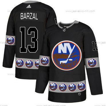 Adidas Miesten New York Islanders #13 Mathew Barzal Musta Maajoukkue Logos Paita