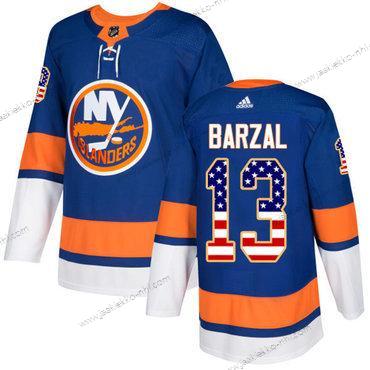 Adidas Miesten New York Islanders #13 Mathew Barzal Royal Sininen Kotiottelupaita Aito USA Flag Ommeltu NHL Paita