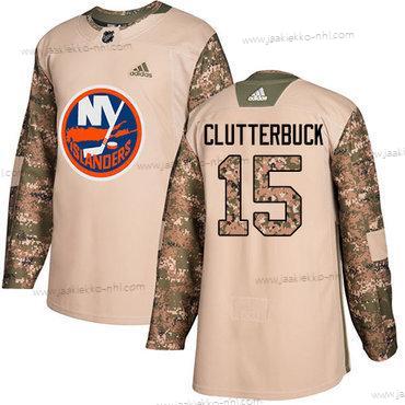 Adidas Miesten New York Islanders #15 Cal Clutterbuck Maastokuvio Aito 2017 Veterans Day Ommeltu NHL Paita