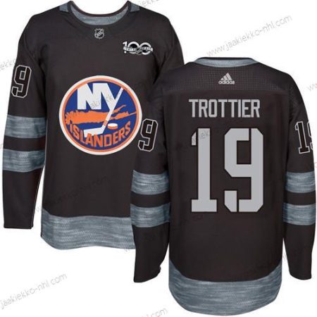 Adidas Miesten New York Islanders #19 Bryan Trottier Musta 1917-2017 100th Vuosipäivä Ommeltu NHL Paita