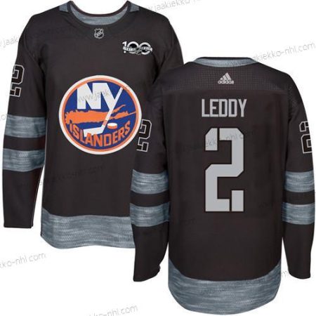 Adidas Miesten New York Islanders #2 Nick Leddy Musta 1917-2017 100th Vuosipäivä Ommeltu NHL Paita