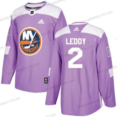 Adidas Miesten New York Islanders #2 Nick Leddy Violetti Aito Taistelee syöpää vastaan Ommeltu NHL Paita