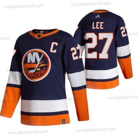 Adidas Miesten New York Islanders #27 Anders Lee Laivastonsininen Sininen 2020-21 Käänteinen Retro Vaihtopaita NHL Paita