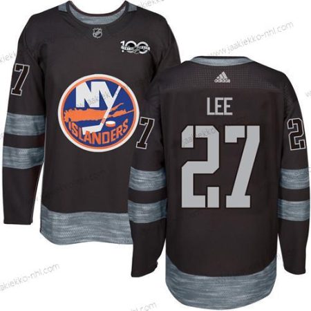 Adidas Miesten New York Islanders #27 Anders Lee Musta 1917-2017 100th Vuosipäivä Ommeltu NHL Paita