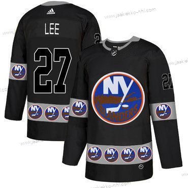 Adidas Miesten New York Islanders #27 Anders Lee Musta Maajoukkue Logos Paita