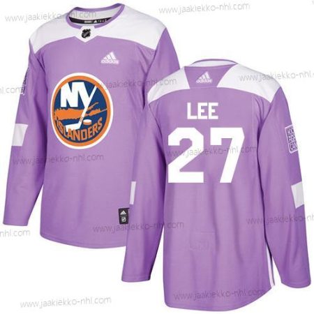 Adidas Miesten New York Islanders #27 Anders Lee Violetti Aito Taistelee syöpää vastaan Ommeltu NHL Paita