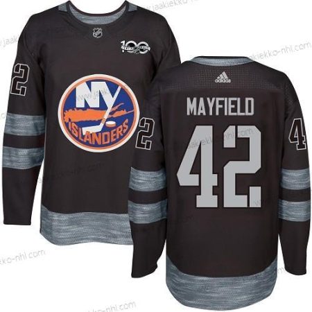 Adidas Miesten New York Islanders #42 Scott Mayfield Musta Aito 1917-2017 100th Vuosipäivä NHL Paita