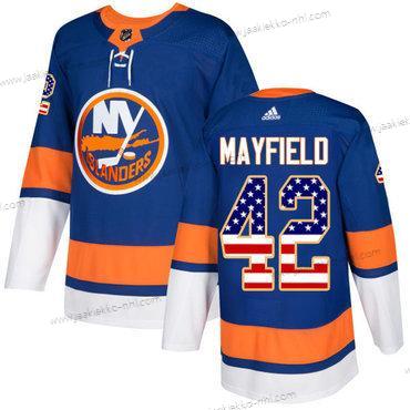 Adidas Miesten New York Islanders #42 Scott Mayfield Royal Sininen Aito USA Flag NHL Paita