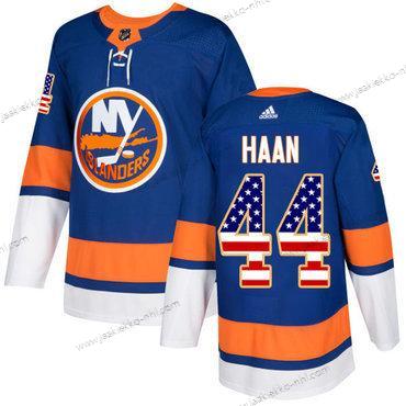 Adidas Miesten New York Islanders #44 Calvin De Haan Royal Sininen Kotiottelupaita Aito USA Flag Ommeltu NHL Paita