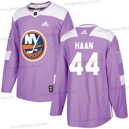 Adidas Miesten New York Islanders #44 Calvin De Haan Violetti Aito Taistelee syöpää vastaan Ommeltu NHL Paita