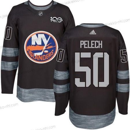 Adidas Miesten New York Islanders #50 Adam Pelech Musta 1917-2017 100th Vuosipäivä Ommeltu NHL Paita