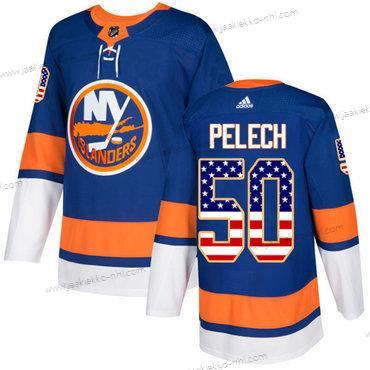 Adidas Miesten New York Islanders #50 Adam Pelech Royal Sininen Kotiottelupaita Aito USA Flag Ommeltu NHL Paita