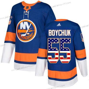 Adidas Miesten New York Islanders #55 Johnny Boychuk Royal Sininen Kotiottelupaita Aito USA Flag Ommeltu NHL Paita