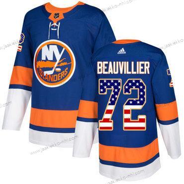 Adidas Miesten New York Islanders #72 Anthony Beauvillier Royal Sininen Kotiottelupaita Aito USA Flag Ommeltu NHL Paita