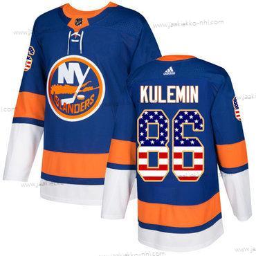 Adidas Miesten New York Islanders #86 Nikolay Kulemin Royal Sininen Kotiottelupaita Aito USA Flag Ommeltu NHL Paita