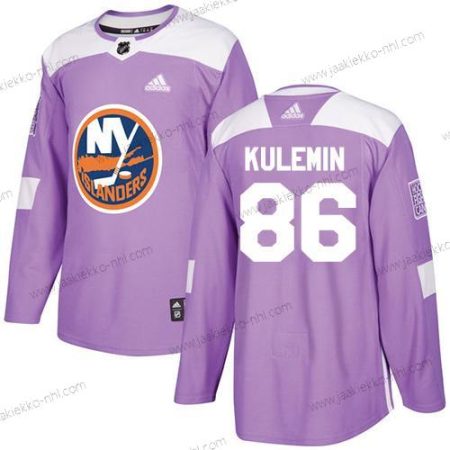 Adidas Miesten New York Islanders #86 Nikolay Kulemin Violetti Aito Taistelee syöpää vastaan Ommeltu NHL Paita