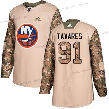 Adidas Miesten New York Islanders #91 John Tavares Maastokuvio Aito 2017 Veterans Day Ommeltu NHL Paita