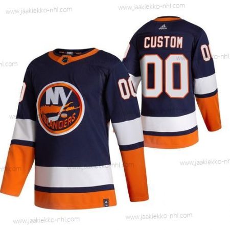 Adidas Miesten New York Islanders Mukautettu Laivastonsininen Sininen 2020-21 Käänteinen Retro Vaihtopaita NHL Paita