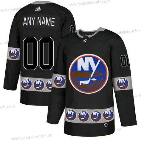 Adidas Miesten New York Islanders Mukautettu Musta Maajoukkue Logos Paita