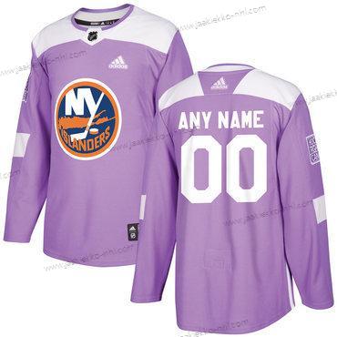 Adidas Miesten New York Islanders Mukautettu Violetti Pinkki Jääkiekko Taistelee syöpää vastaan Harjoitus Paita