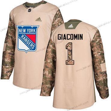 Adidas Miesten New York Rangers #1 Eddie Giacomin Maastokuvio Aito 2017 Veterans Day Ommeltu NHL Paita