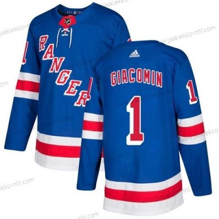 Adidas Miesten New York Rangers #1 Eddie Giacomin Royal Sininen Kotiottelupaita Aito Ommeltu NHL Paita