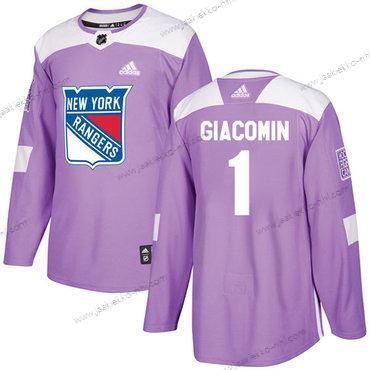 Adidas Miesten New York Rangers #1 Eddie Giacomin Violetti Aito Taistelee syöpää vastaan Ommeltu NHL Paita