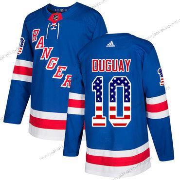 Adidas Miesten New York Rangers #10 Ron Duguay Royal Sininen Kotiottelupaita Aito USA Flag Ommeltu NHL Paita