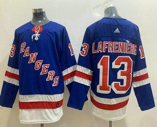 Adidas Miesten New York Rangers #13 Alexis Lafreniere Royal Sininen Jääkiekko Ommeltu NHL Paita