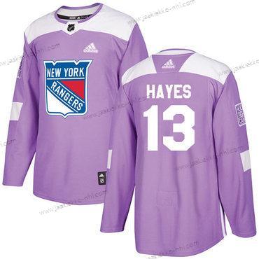 Adidas Miesten New York Rangers #13 Kevin Hayes Violetti Aito Taistelee syöpää vastaan Ommeltu NHL Paita