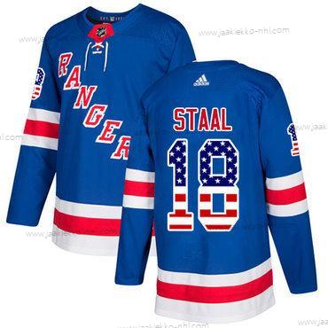 Adidas Miesten New York Rangers #18 Marc Staal Royal Sininen Kotiottelupaita Aito USA Flag Ommeltu NHL Paita