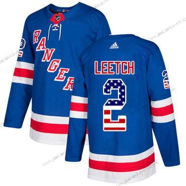 Adidas Miesten New York Rangers #2 Brian Leetch Royal Sininen Kotiottelupaita Aito USA Flag Ommeltu NHL Paita