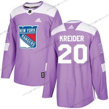 Adidas Miesten New York Rangers #20 Chris Kreider Violetti Aito Taistelee syöpää vastaan Ommeltu NHL Paita