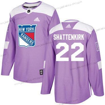 Adidas Miesten New York Rangers #22 Kevin Shattenkirk Violetti Aito Taistelee syöpää vastaan Ommeltu NHL Paita